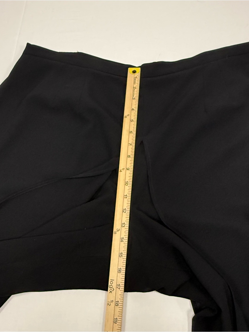 Vintage J.R. Nites Woman Black Polyester Chiffon Overlay Wide Leg Dress Pants 24 - Picture 6 of 9